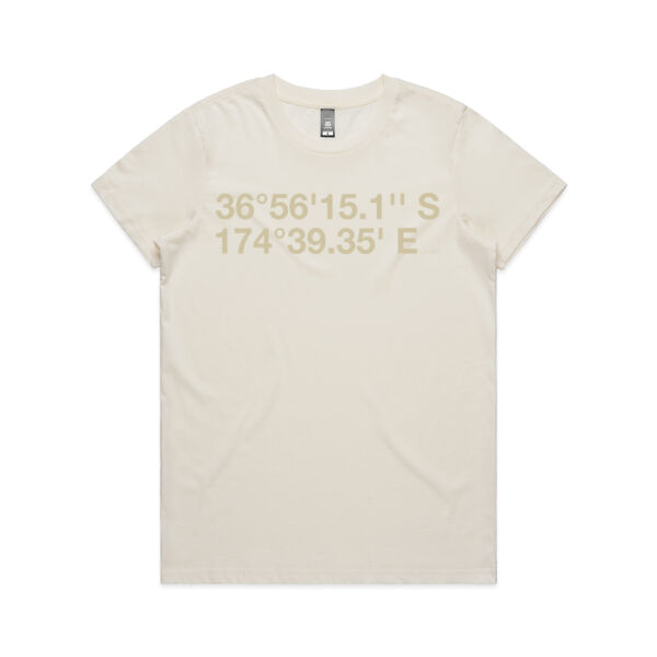 Titirangi - DMS Coordinates | Wms Organic Tee | Light-Green Print Thumbnail