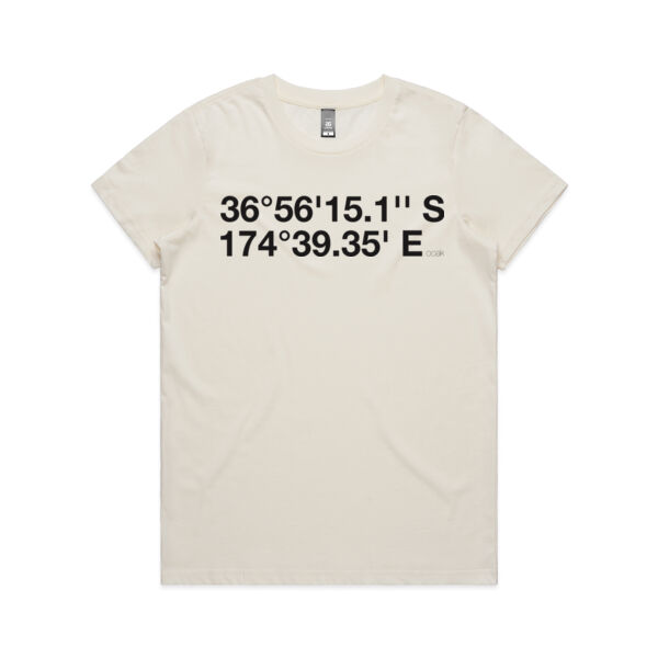 Titirangi - DMS Coordinates | WMS Organic Tee | Black Print Thumbnail